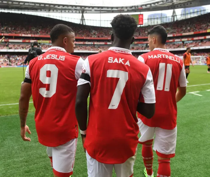 Framed Print : Arsenal's Jesus, Saka, and Martinelli in Action: Arsenal vs Sevilla, Emirates Cup 2022 Framed Print : Arsenal's Jesus, Saka, and Martinelli in Action: Arsenal vs Sevilla, Emirates Cup 2022