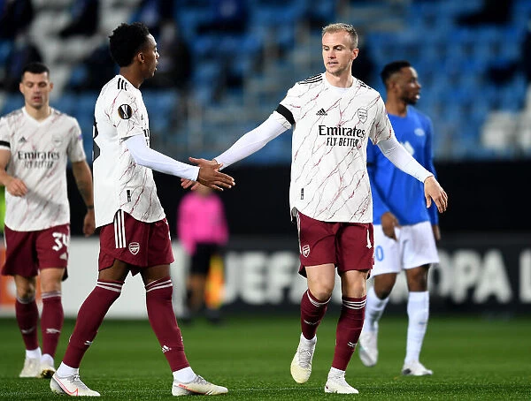 Arsenal's Joe Willock and Rob Holding in Action against Molde FK in UEFA Europa League