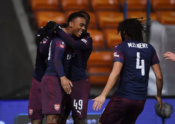 Framed Print : Arsenal's Joe Willock Scores First Goal in FA Cup Win Against Blackpool