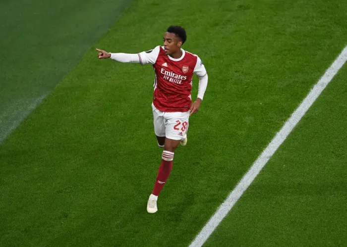 Framed Print : Arsenal's Joe Willock Scores Second Goal in Empty Emirates Stadium Against Dundalk (UEFA Europa League 2020-21)