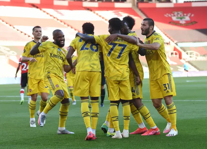 Framed Print : Arsenal's Joe Willock Scores Second Goal in Southampton Victory, 2019-2020 Premier League