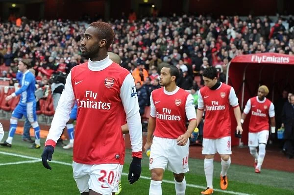 Arsenal's Johan Djourou Celebrates in Arsenal 3:0 Wigan Athletic, Barclays Premier League