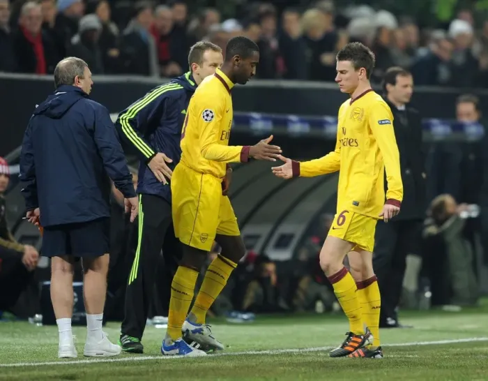 Framed Print : Arsenal's Johan Djourou Replaces Injured Koscielny Against AC Milan in UEFA Champions League Framed Print : Arsenal's Johan Djourou Replaces Injured Koscielny Against AC Milan in UEFA Champions League