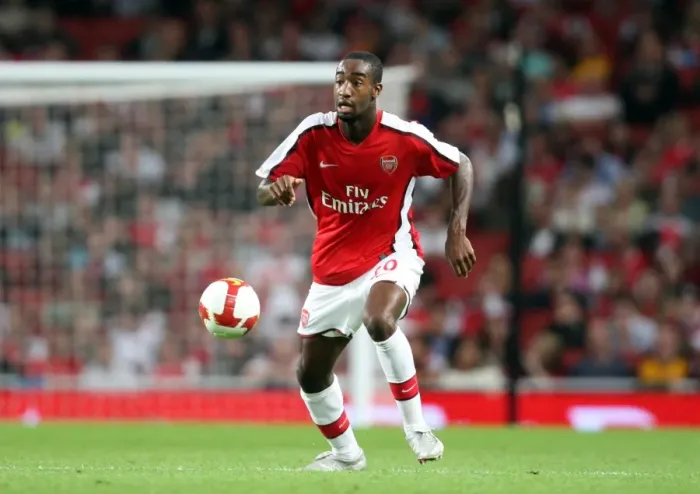 Framed Print : Arsenal's Johan Djourou Shines: 4-0 Crush of FC Twente in Champions League Qualifier