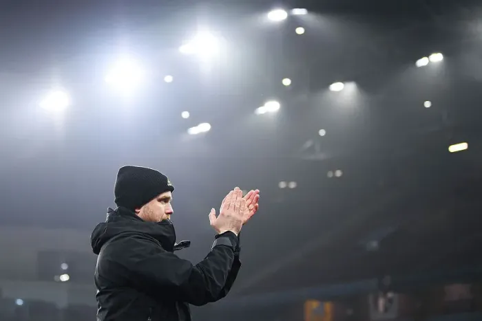 Framed Print : Arsenal's Jonas Eidevall Applauds Fans after Aston Villa vs Arsenal (2022-23)