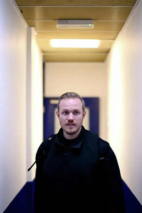 Framed Print : Arsenal's Jonas Eidevall Arrives at Prenton Park Ahead of Liverpool vs Arsenal Women's Super League Clash