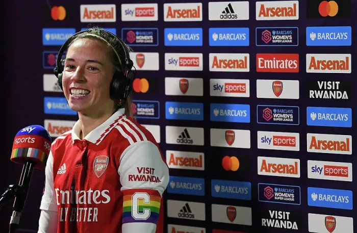 Framed Print : Arsenal's Jordan Nobbs Celebrates Post-Match Victory over West Ham United (Barclays WSL 2022-23)
