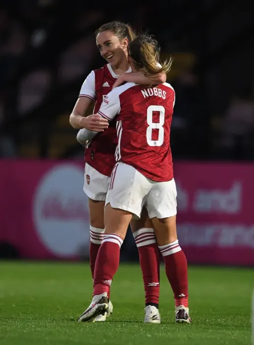 Framed Print : Arsenal's Jordan Nobbs Scores First Goal: Arsenal Women Triumph Over Tottenham Hotspur Women in FA Cup Clash