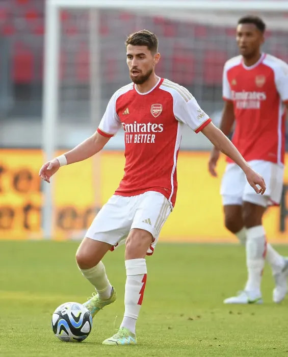 Framed Print : Arsenal's Jorginho in Action against FC Nurnberg: Pre-Season Friendly, Nuremberg 2023