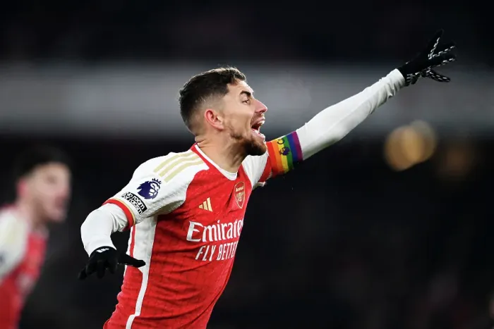 Framed Print : Arsenal's Jorginho Reacts During Arsenal vs. Wolverhampton Wanderers, Premier League 2023-24