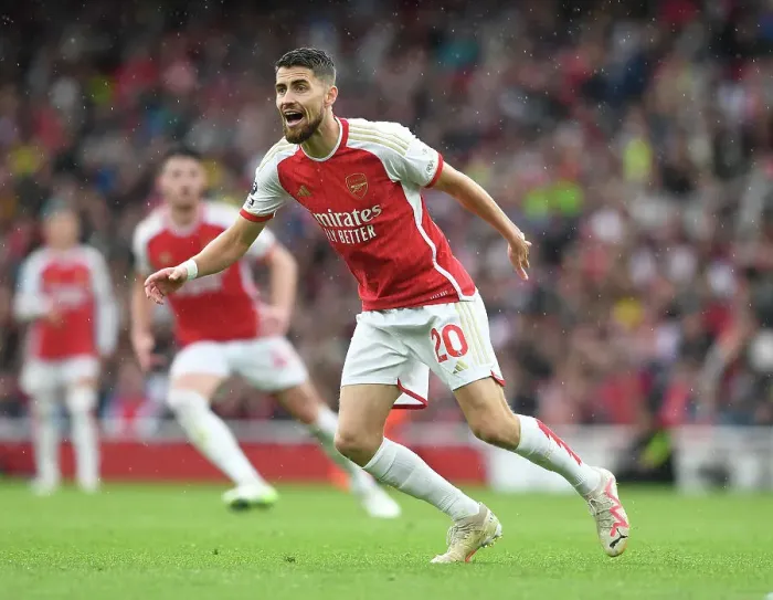 Framed Print : Arsenal's Jorginho Shines: Arsenal FC Dominates Fulham FC in 2023-24 Premier League Opener