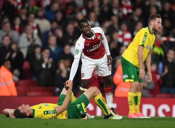 Arsenal's Josh Dasilva in Action against Norwich City - Carabao Cup Fourth Round, 2017-18