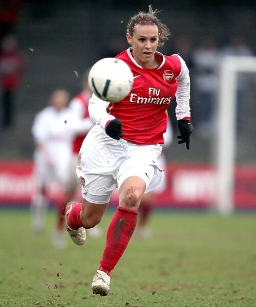 Arsenal's Julie Fleeting Celebrates League Cup Final Victory Over Leeds United