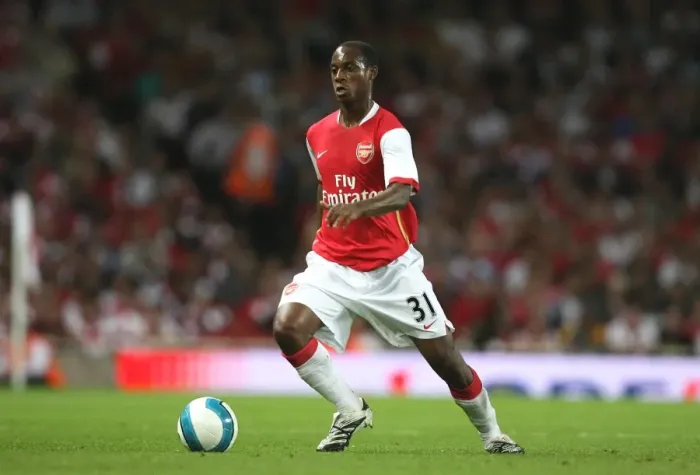 Framed Print : Arsenal's Justin Hoyte Celebrates in Arsenal's 3-0 Victory over Sparta Prague in the UEFA Champions League, 2007