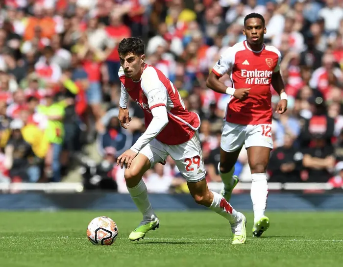 Framed Print : Arsenal's Kai Havertz Dazzles in Premier League Debut: Arsenal 1-0 Nottingham Forest (2023-24)