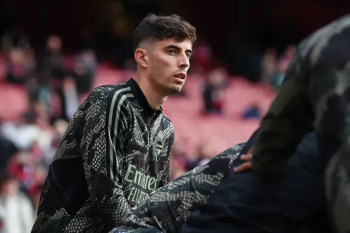 Framed Print : Arsenal's Kai Havertz Gears Up: Arsenal FC vs Sheffield United, 2023-24 Premier League
