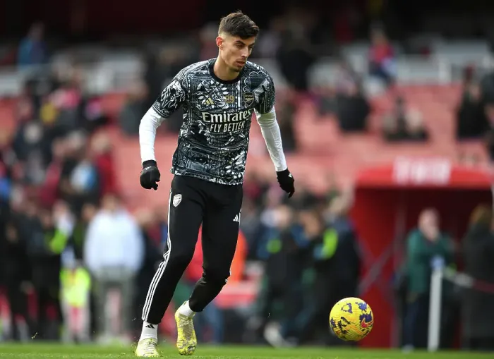 Framed Print : Arsenal's Kai Havertz Gears Up: Arsenal vs Brighton & Hove Albion, Premier League 2023-24