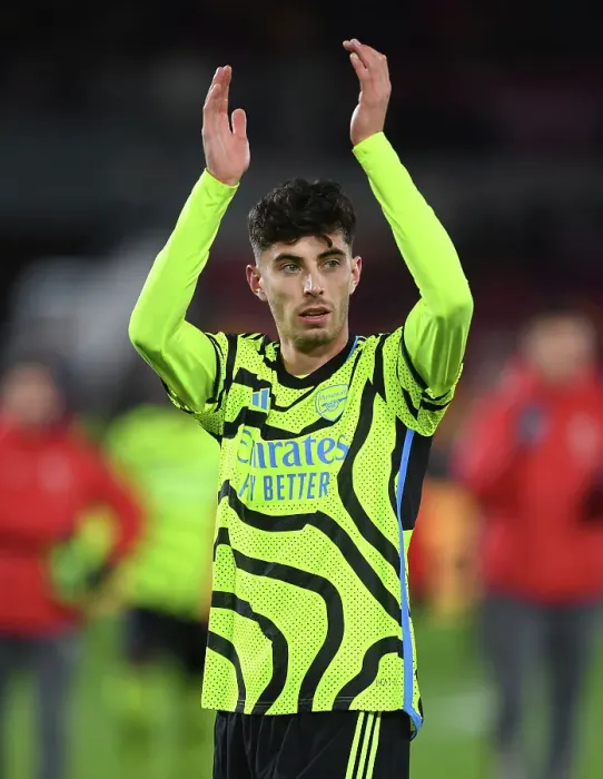 Framed Print : Arsenal's Kai Havertz Reacts After Brentford Clash - Premier League 2023-24