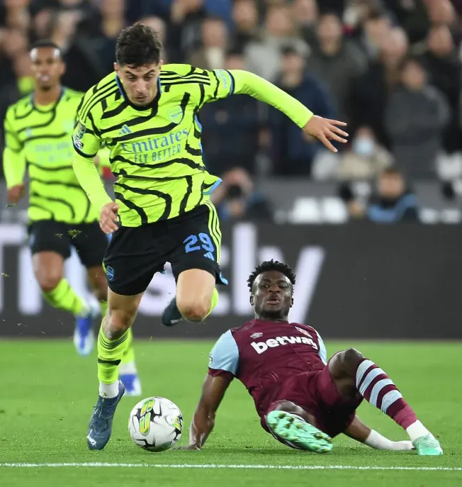 Framed Print : Arsenal's Kai Havertz Scores Past West Ham in Carabao Cup Clash