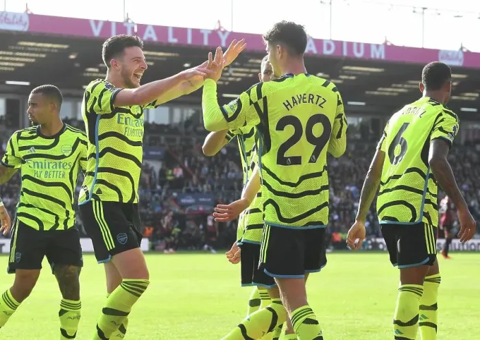 Framed Print : Arsenal's Kai Havertz Scores Penalty in AFC Bournemouth Victory (2023-24)