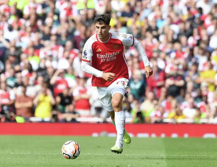 Framed Print : Arsenal's Kai Havertz Shines in Arsenal FC vs Fulham FC Premier League Clash (2023-24)