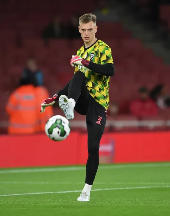 Framed Print : Arsenal's Karl Hein: Focused in Pre-Match Routine Before Arsenal vs Brighton & Hove Albion (Carabao Cup, 2022-23) Framed Print : Arsenal's Karl Hein: Focused in Pre-Match Routine Before Arsenal vs Brighton & Hove Albion (Carabao Cup, 2022-23)