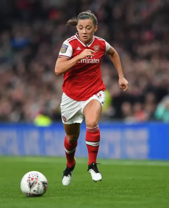 Framed Print : Arsenal's Katie McCabe in Action: Arsenal vs. Tottenham FA Womens Super League Clash
