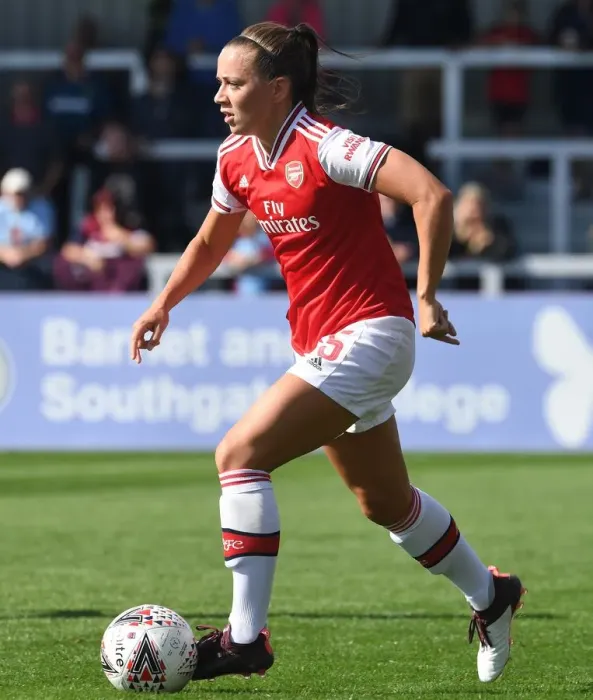 Framed Print : Arsenal's Katie McCabe in Action: Arsenal Women vs West Ham United (WSL 2019-20)