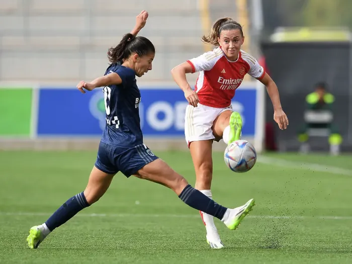 Framed Print : Arsenal's Katie McCabe Faces Intense Pressure in UEFA Champions League Showdown Against Paris FC in Sweden Framed Print : Arsenal's Katie McCabe Faces Intense Pressure in UEFA Champions League Showdown Against Paris FC in Sweden