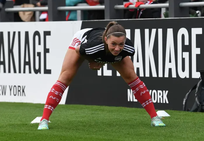 Framed Print : Arsenal's Katie McCabe Gears Up for FA Women's Super League Clash Against Everton