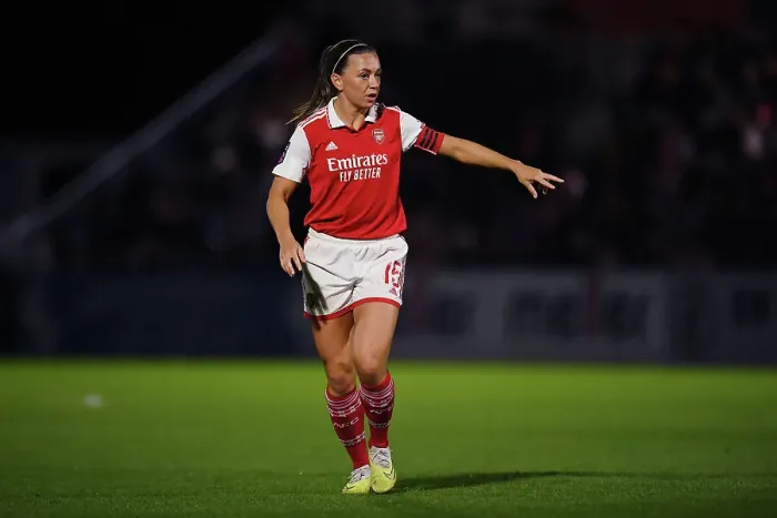 Framed Print : Arsenal's Katie McCabe Leads Team Strategies in FA WSL Clash Against Leicester City (May 2023)