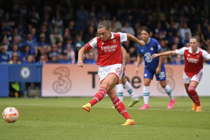Framed Print : Arsenal's Katie McCabe Misses Penalty in Chelsea Showdown - FA Women's Super League 2022-23