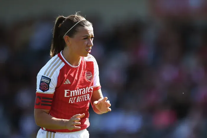 Framed Print : Arsenal's Katie McCabe: Tense Reaction in FA Women's Super League Clash Against Aston Villa Framed Print : Arsenal's Katie McCabe: Tense Reaction in FA Women's Super League Clash Against Aston Villa