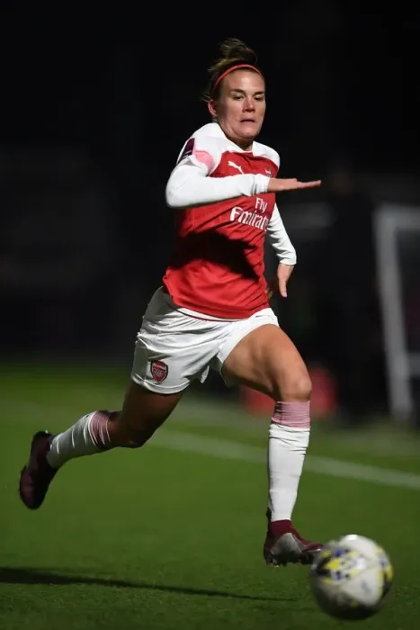 Framed Print : Arsenal's Katrine Veje in Action against Birmingham City Women in FA WSL Continental Tyres Cup