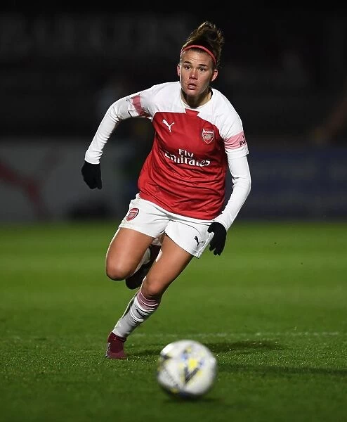Arsenal's Katrine Veje in Action during FA WSL Continental Tyres Cup Match