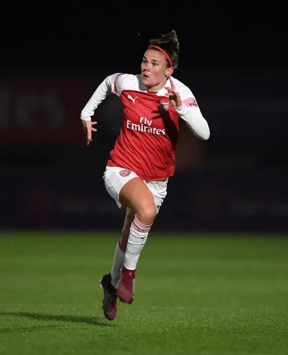 Framed Print : Arsenal's Katrine Veje in Action during FA WSL Continental Tyres Cup Match Framed Print : Arsenal's Katrine Veje in Action during FA WSL Continental Tyres Cup Match