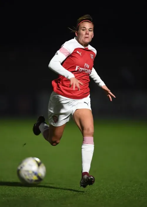 Framed Print : Arsenal's Katrine Veje in Action during FA WSL Continental Tyres Cup Match against Birmingham City
