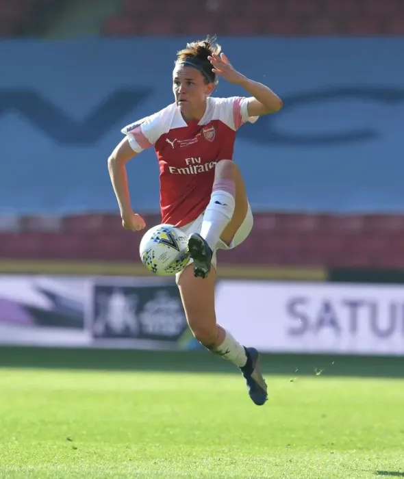 Framed Print : Arsenal's Katrine Veje Faces Off Against Manchester City in FA WSL Continental Cup Final