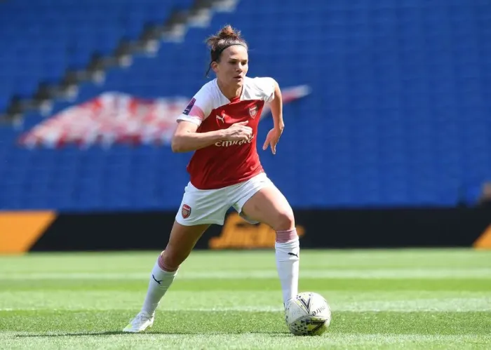 Framed Print : Arsenal's Katrine Veje Shines in FA WSL Clash Against Brighton & Hove Albion