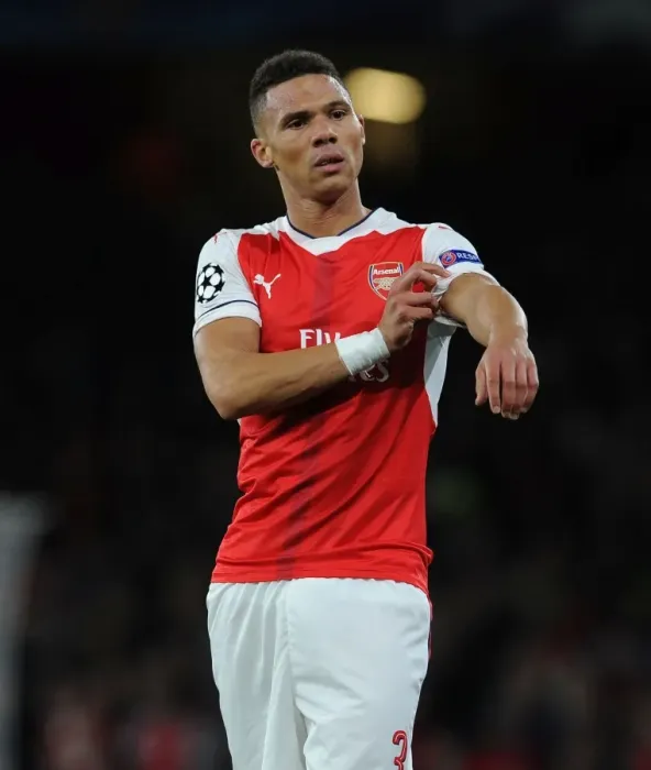 Framed Print : Arsenal's Kieran Gibbs in Action during the 2016-17 UEFA Champions League Match against Ludogorets at Emirates Stadium