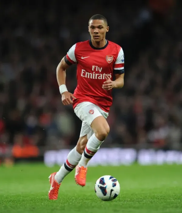 Framed Print : Arsenal's Kieran Gibbs in Action Against Everton (2012-13)