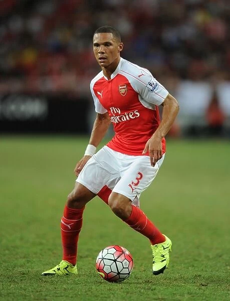 Arsenal's Kieran Gibbs in Action Against Everton at 2015-16 Barclays Asia Trophy, Singapore