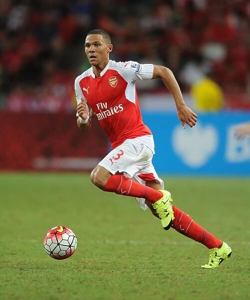 Arsenal's Kieran Gibbs in Action Against Everton at 2015-16 Barclays Asia Trophy
