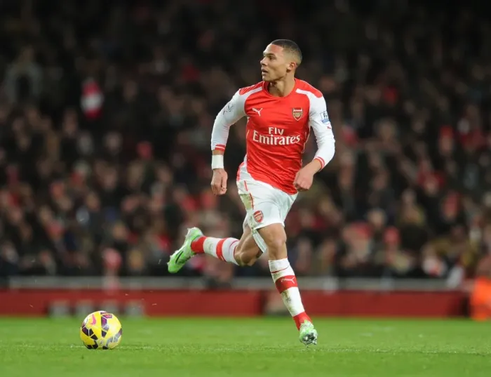 Framed Print : Arsenal's Kieran Gibbs in Action Against Newcastle United (Premier League 2014 / 15)