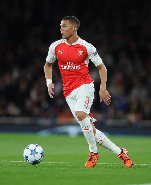Arsenal's Kieran Gibbs in Action against Olympiacos, UEFA Champions League 2015 / 16