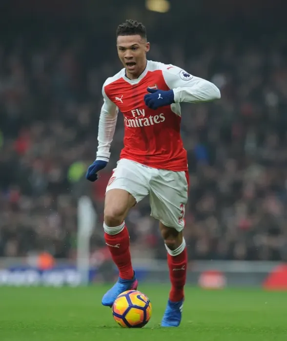 Framed Print : Arsenal's Kieran Gibbs in Action during Premier League Clash against Hull City (2016-17)