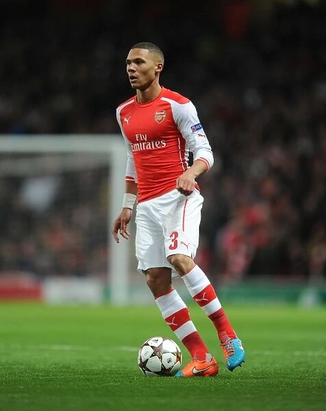 Arsenal's Kieran Gibbs in Action against RSC Anderlecht in the 2014 / 15 UEFA Champions League