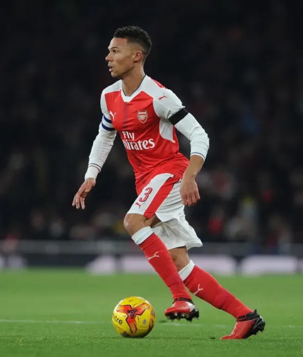 Framed Print : Arsenal's Kieran Gibbs in Action against Southampton - EFL Cup Quarter-Final 2016-17