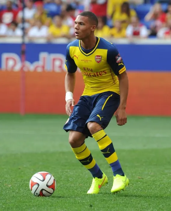 Framed Print : Arsenal's Kieran Gibbs Faces Off Against New York Red Bulls in Pre-Season Friendly