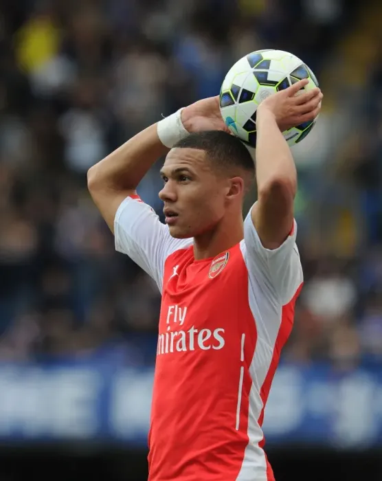 Framed Print : Arsenal's Kieran Gibbs Goes Head-to-Head with Chelsea at Stamford Bridge (2014-15 Premier League) Framed Print : Arsenal's Kieran Gibbs Goes Head-to-Head with Chelsea at Stamford Bridge (2014-15 Premier League)